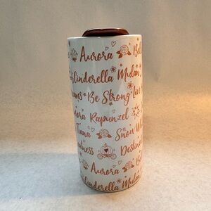 Disney Parks Princess Rose Gold Signature Ceramic Travel Cup Tumbler